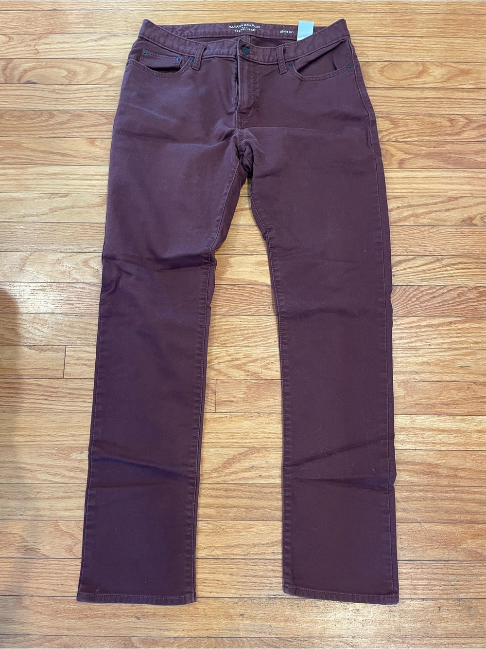 Banana Republic Slim Straight Pants in Burgundy